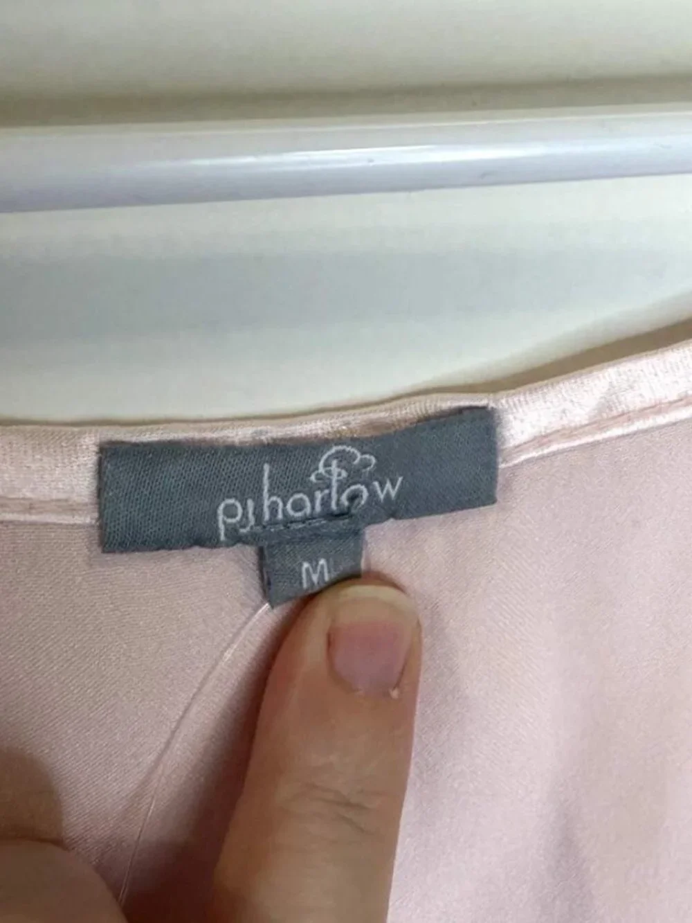 NWT PJ Harlow Babe Satin Cami M Pleated Front And Adjustable Straps Blush Pink